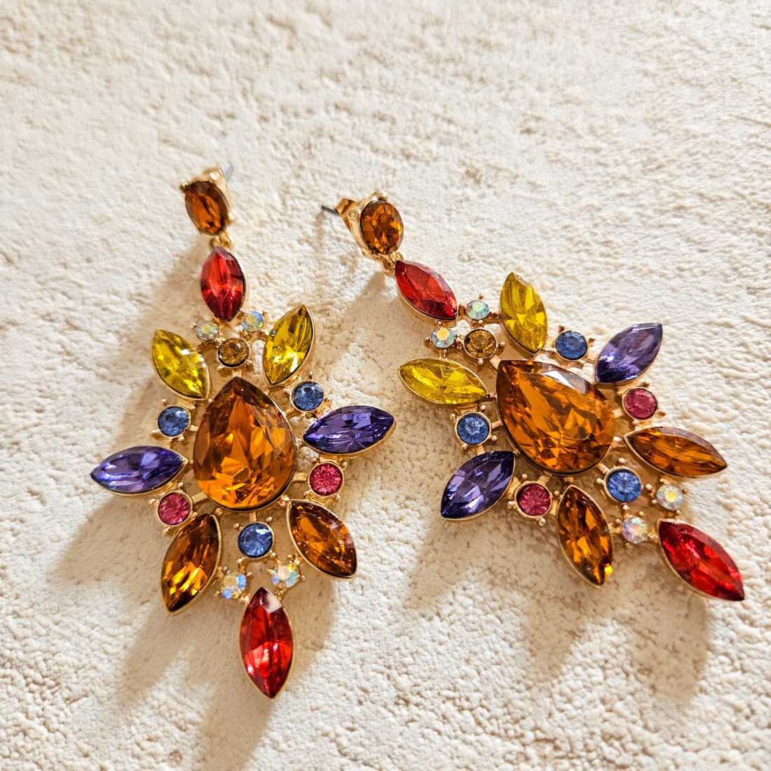 Boucles d'oreilles strass - multicolores