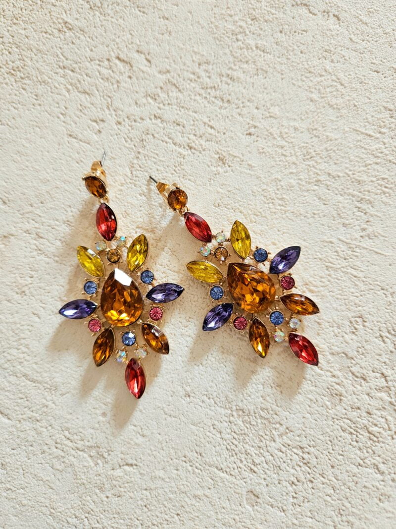 Boucles d'oreilles strass - multicolores