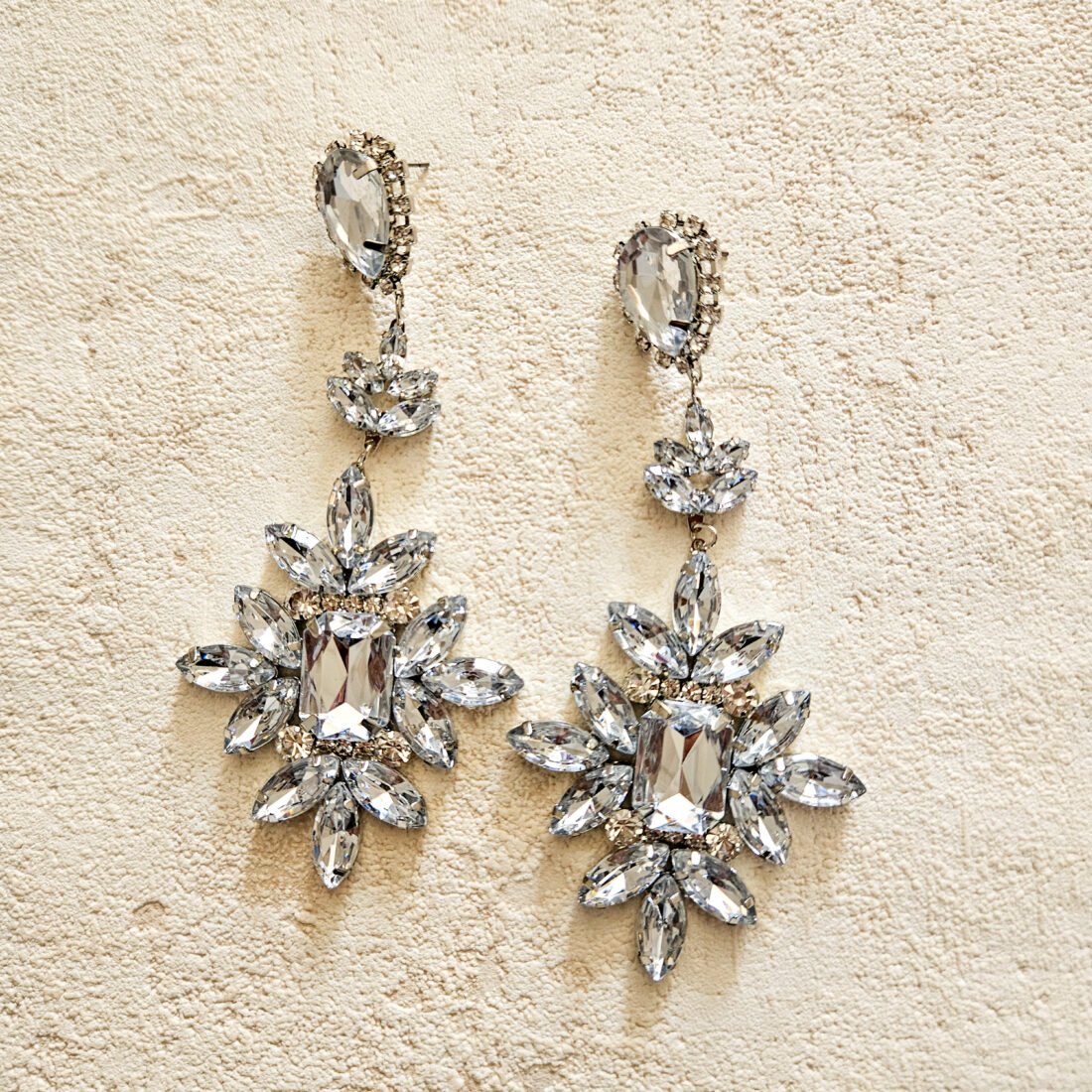 Boucles d'oreilles strass - argentées