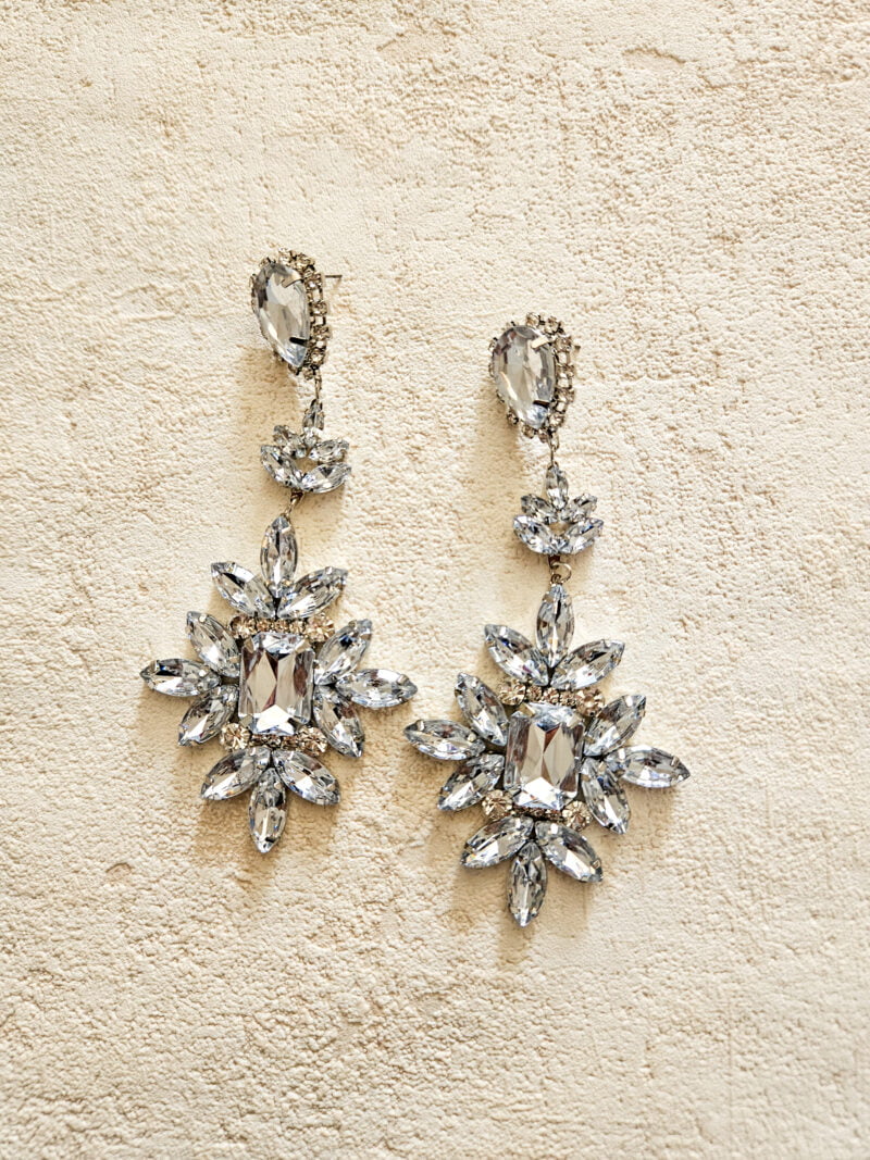 Boucles d'oreilles strass - argentées