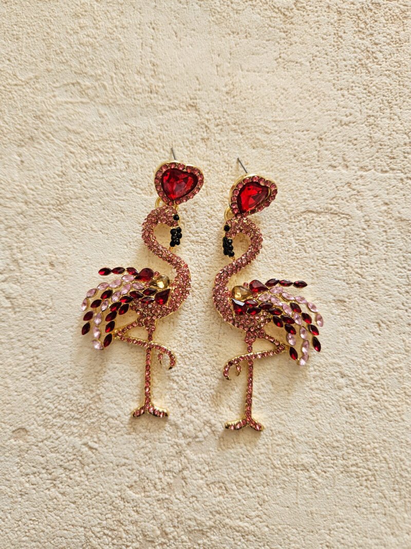 Boucles d'oreilles strass - flaminco rouge