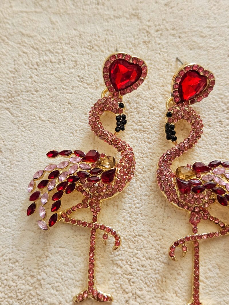 Boucles d'oreilles strass - flaminco rouge