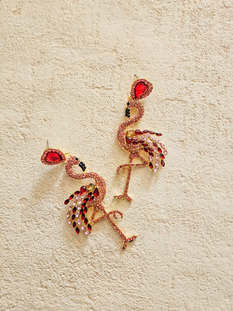 Boucles d'oreilles strass - flaminco rouge