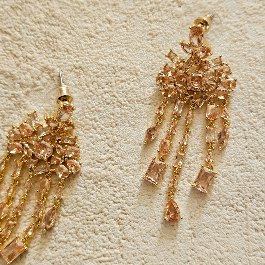 Boucles d'oreilles strass - franges