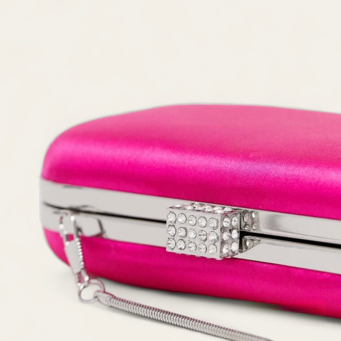 Pochette clutch en satin - Fuschia