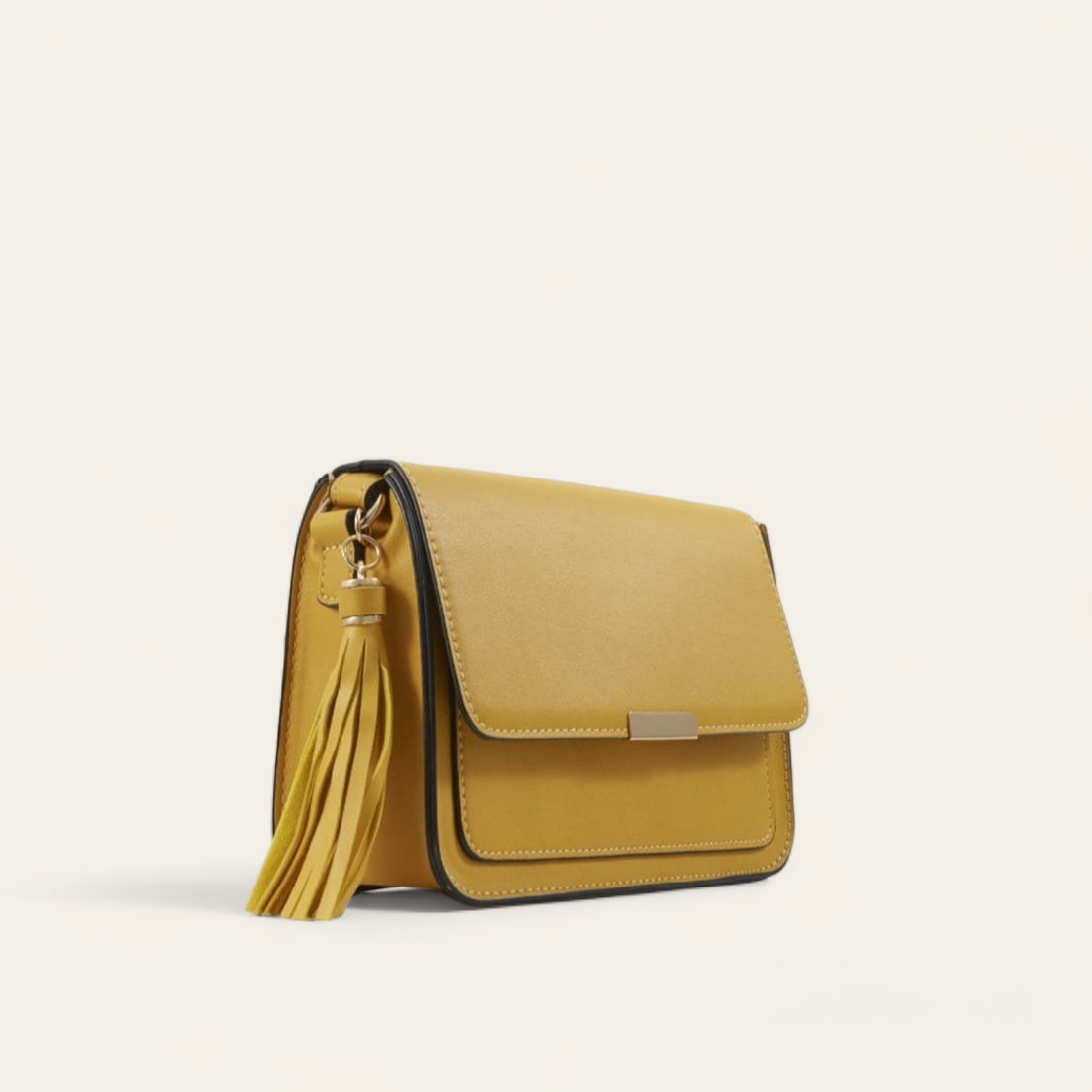 Sac bandoulière Anse en simili cuir-Jaune