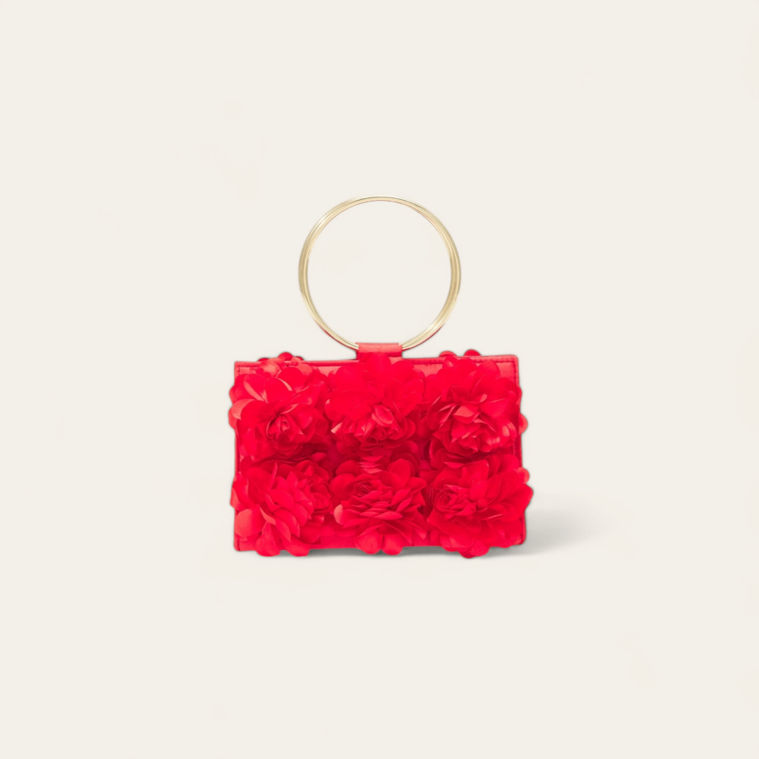 Mini-Sac Satin Fleurs - Rouge (3)