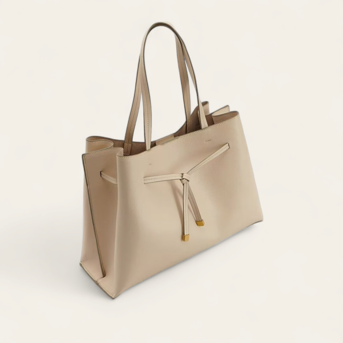 Sac Shopper avec Cordon de Serrage - Beige2