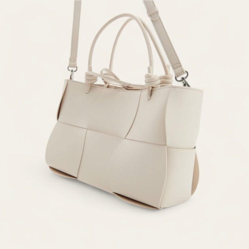 Sac Tissé en Cuir Synthétique - Beige