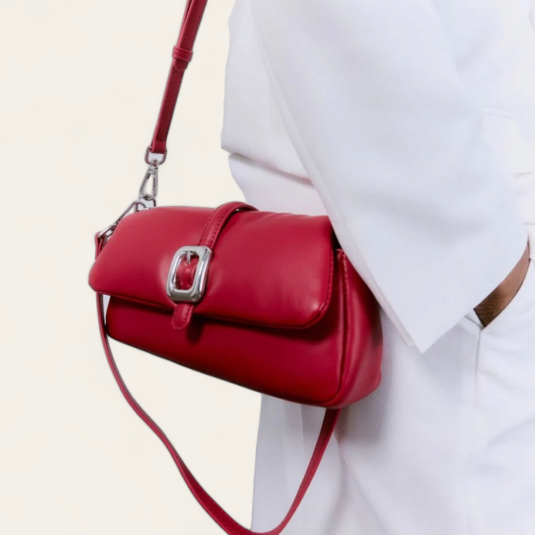 Sac à Bandoulière en Cuir Synthétique - Rouge